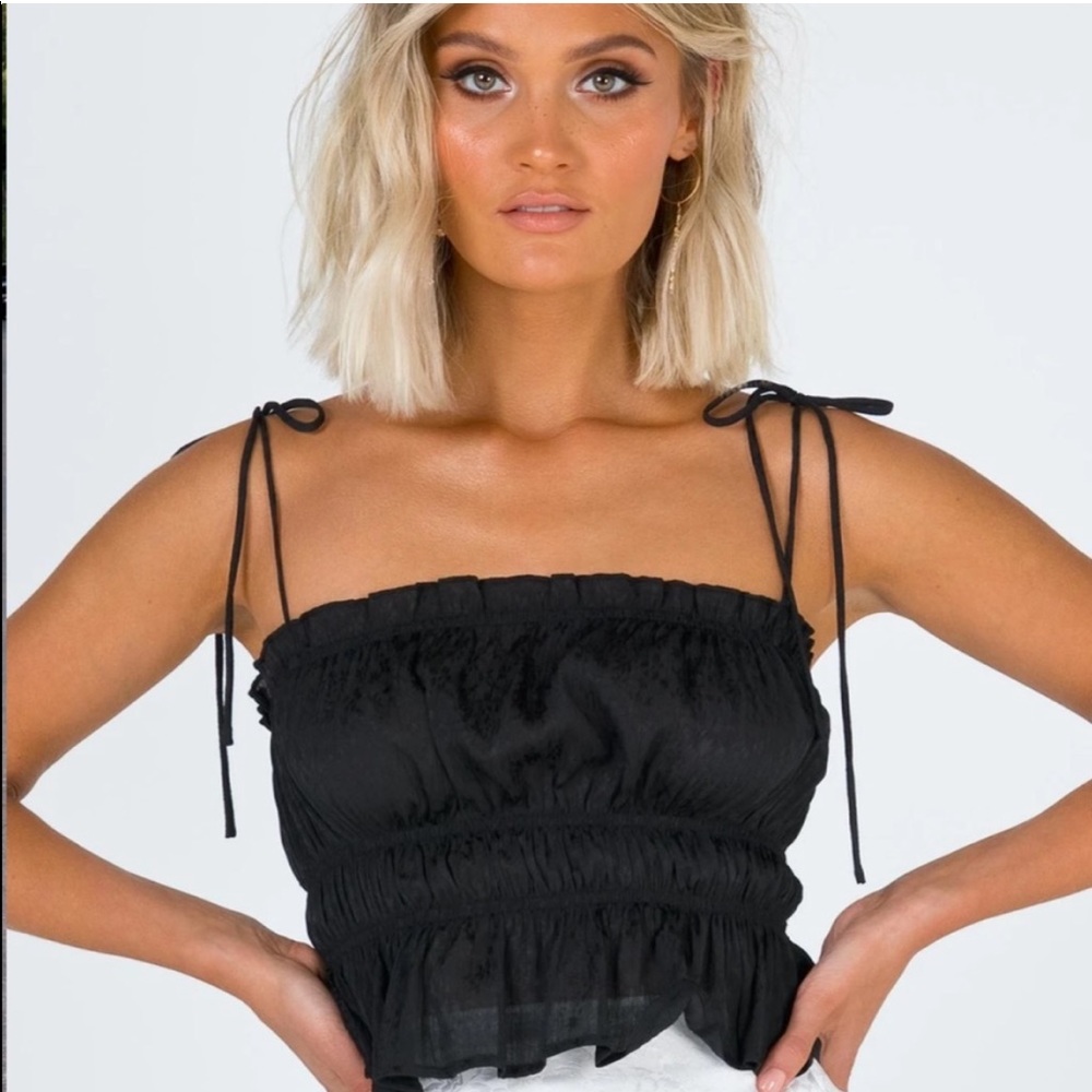 Princess Polly Black Summa Top, Size 0